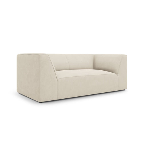 Cosmopolitan Design - Bank Siena 2-zits, ribfluwelen lichtbeige - 92x174x69cm
