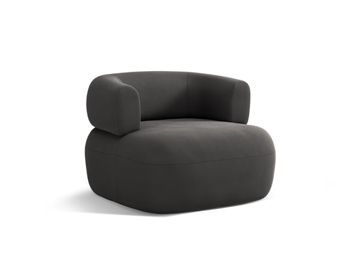 Micadoni Fauteuil Jenny flueel donkergrijs - 88x90x73cm