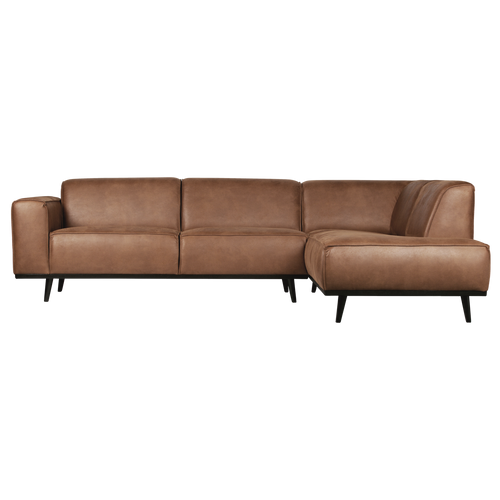 WOOOD hoekbank rechts Statement - Ecoleer - Cognac - 77x274x210