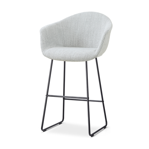 Nolon Nino-Otis Barkruk Grijs Melange - Zwart Onderstel - 75 Cm