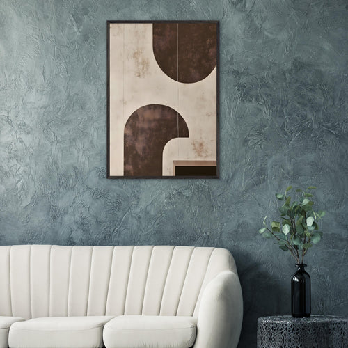 Artfulprints Poster Boho – Soft geometry   - 70x100 cm - Bruin