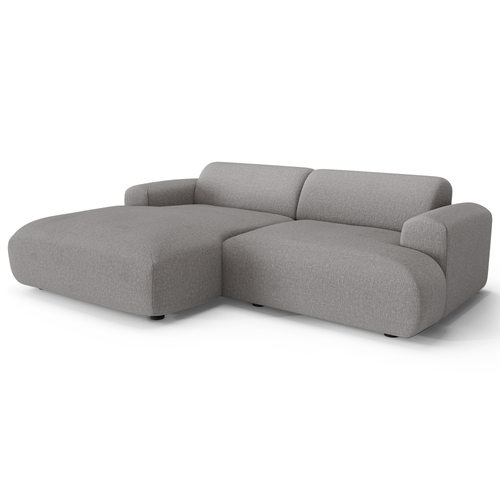 Sia Home - Hoekbanken links MYRA - Geweven stof - Lichtgrijs - 266cm - vtwonen shop