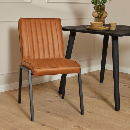 StarFurn Eetkamerstoel Tivoli - Cognac - 52x65x88cm - Set van 2