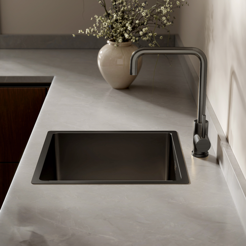 LOMAZOO Spoelbak Keuken Nexus - 40 x 40 cm - Gun Metal - RVS