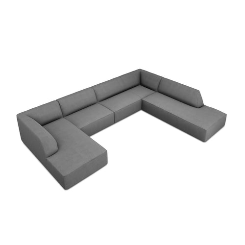 Cosmopolitan Design - Panoramische hoekbank rechts Siena 7-zits, structurele stof grijs - 273x366x69cm