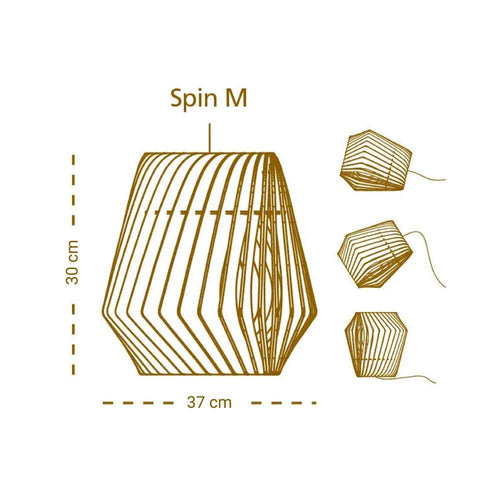 Bomerango Spin M houten hanglamp medium - met koordset wit - Ø 37 cm - vtwonen shop