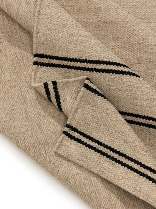 benuta wollen vloerkleed Kambiz - beige/zwart - 120x170 cm