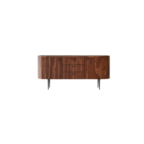 Tikamoon Massief palissander en marmeren buffet 175 cm - Bruin - vtwonen shop