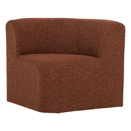 WOOOD eetbank hoek met rugleuning Mojo Base - Bouclé - Roestbruin - 83x80x80