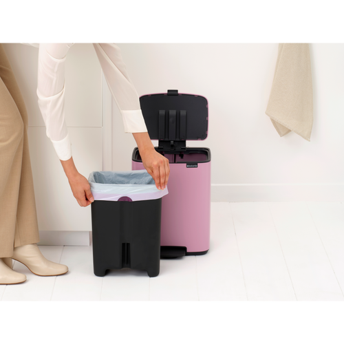Brabantia Bo Pedaalemmer, 12 liter, stil sluitend, kunststof binnenemmer - Lilac Pink