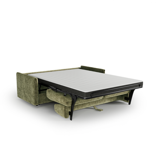 Premium Interiors - Express-slaapbank AVA - gewaafd fluweel vintage groen 178cm