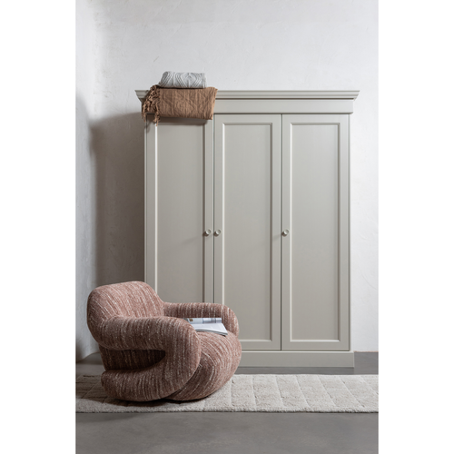 WOOOD fauteuil Folke - Chenille - Oudroze Melange - 70x88x88 - vtwonen shop