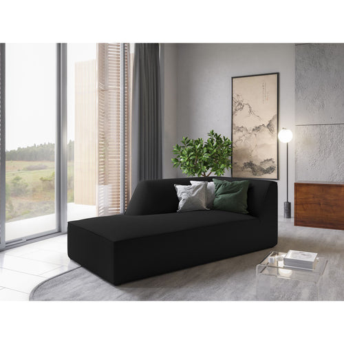 Cosmopolitan Design - Linker meridiaan Siena structurele stof zwart - 181x93x69cm