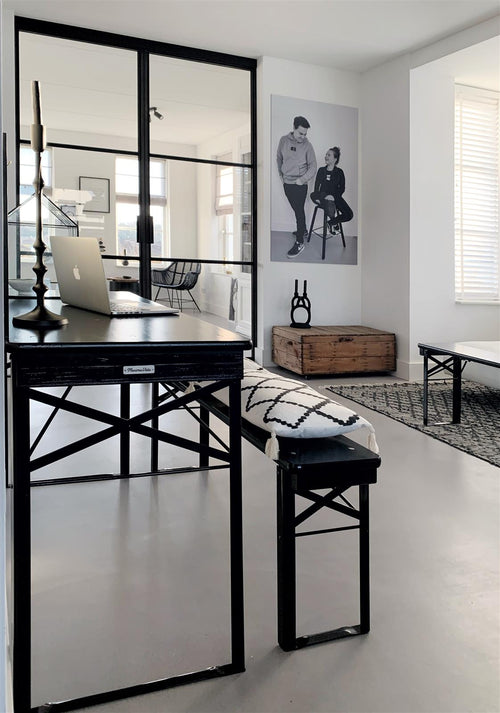 MaximaVida inklapbare bierset Berlijn 120 cm zwart - FSC hout