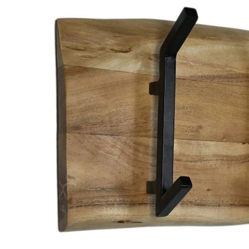 HSM Collection kapstok Acacia -  13  x 26   cm - hout zwart - vtwonen shop