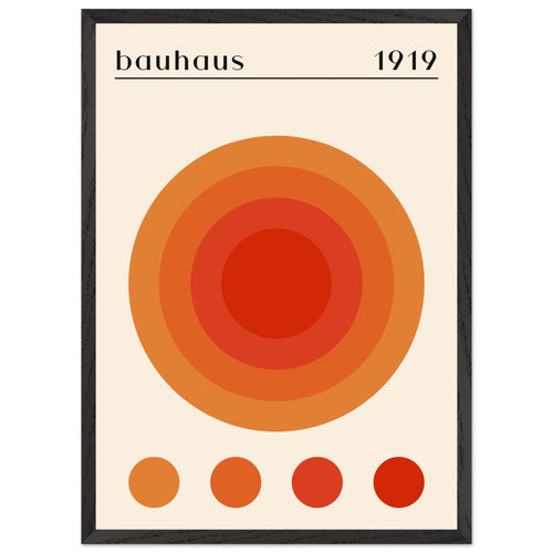 Artfulprints Poster met Lijst Bauhaus - Orange dot   - 50x70 cm - Oranje