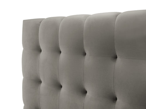 Cosmopolitan Design Opbergbed met hoofdeinde Bali 160x200cm, flueel, lichtgrijs - 230x185x125cm