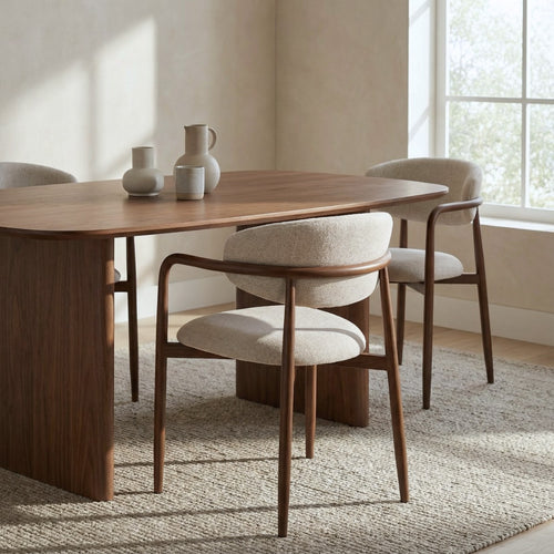 Giga Meubel Eetkamerstoel Alexia - Beige Stof Metaal - 59x57x77cm - Set van 2