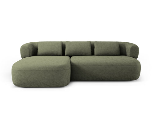 Micadoni linker hoekbank Jenny 5-zits, chenille groente - 145x225x73cm