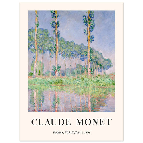 Artfulprints Poster Claude Monet - Poplars, pink effect   - 30x40 cm - Meerkleurig