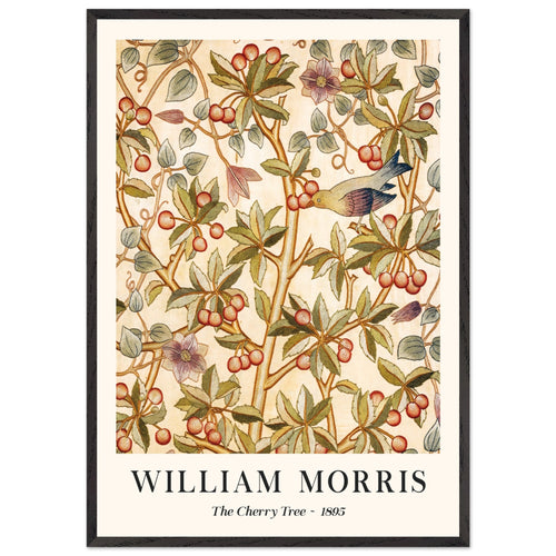 Artfulprints Poster met Lijst William Morris - The cherry tree 1895    - 70x100 cm - Groen