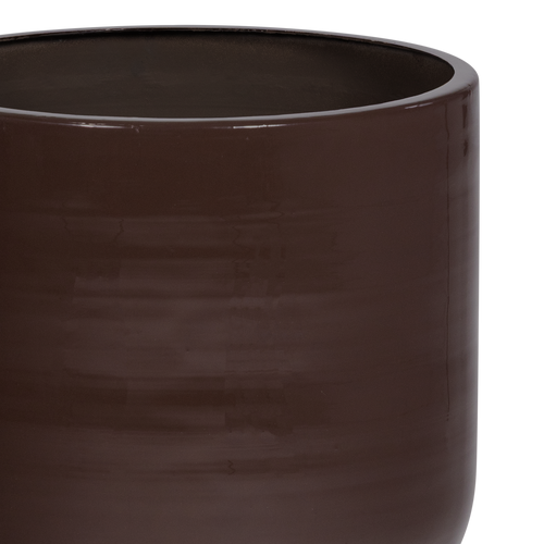 WOOOD pot laag Toval - Metaal - Hoogglans Paars/Bruin - 40x28x28