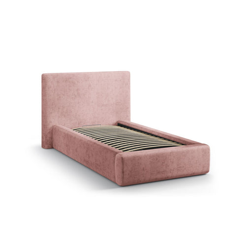 Cosmopolitan Design - Opbergbed met hoofdeinde Asti 90x200cm chenille roze - 220x130x95cm