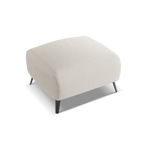 LaMiaSofa Poef Genova - chenille stof - zilver - 65x65x44