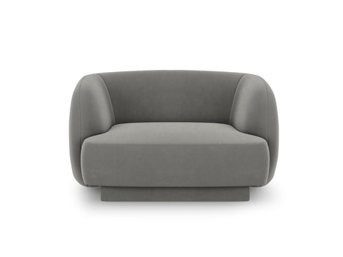 Micadoni Fauteuil Miley flueel, lichtgrijs - 90x103x70cm