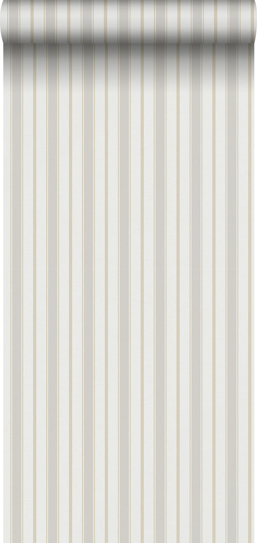 Sanders & Sanders behang strepen grijs en beige - 53 cm x 10.05 m - 640700