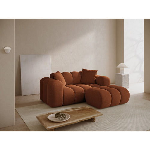 Cosmopolitan Design - Rechter hoekbank Treno 2-zits, chenille baksteen - 164x180x70cm