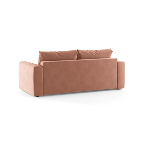 Cosmopolitan Design - Converteerbare bank Grena 3-zits, flueel roze - 100x205x90cm