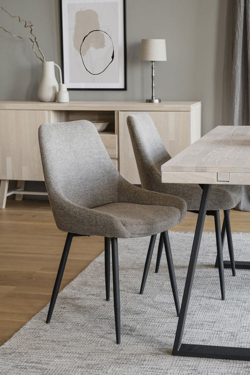 Rowico Home Sierra Eetkamerstoel Donker Beige - Zwarte Poten