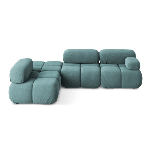 LaMiaSofa hoekbank links Sanremo - chenille stof - jeans - 285x190x70