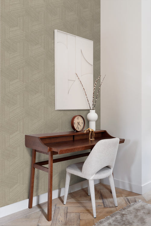 Origin Wallcoverings eco-texture vliesbehang grafisch 3D motief beige - 50 x 900 cm - 347942 - vtwonen shop