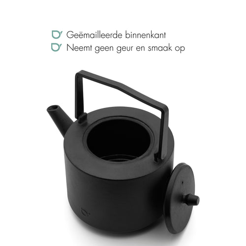 Bredemeijer - Gietijzeren theepot Hubei - 1,2 liter - Zwart - vtwonen shop