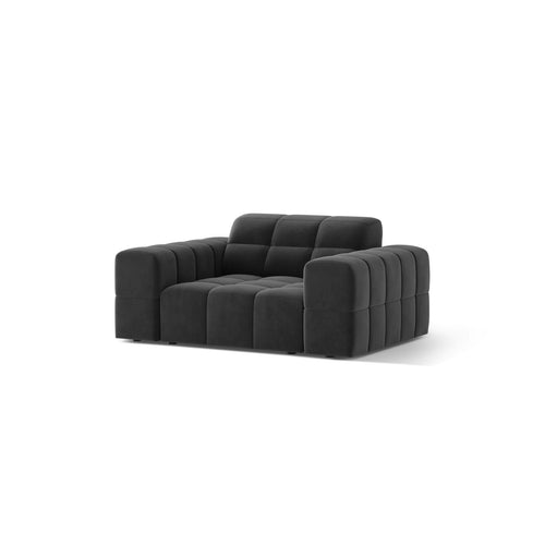 Cosmopolitan Design - Fauteuil Chicago flueel grijs - 102x132x78cm