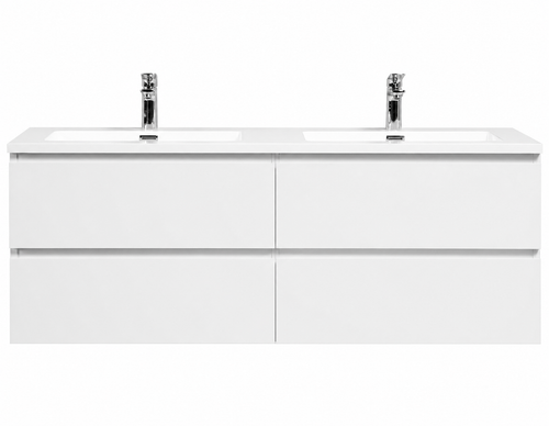 Badplaats Badkamermeubel Set Angela 140 cm – Wit Hoogglans – Badmeubel met Wastafel