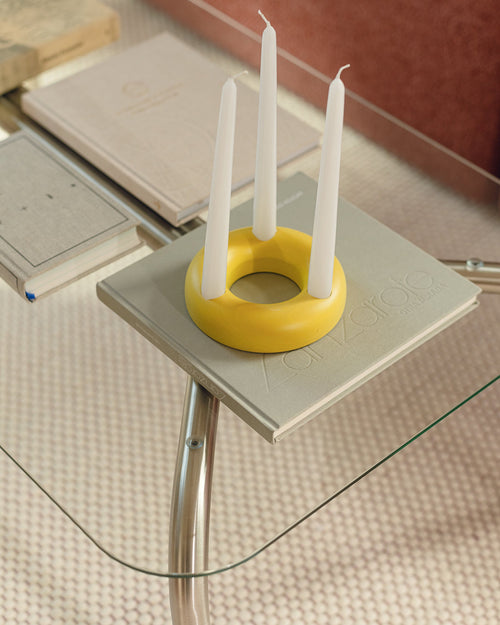 noo.ma Uku salontafel 84,2 x 84,2 x 8,7 cm - glas en geborsteld staal