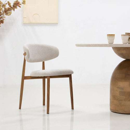 Giga Meubel Eetkamerstoel Alexia - Beige/Naturel - Set van 2 - vtwonen shop