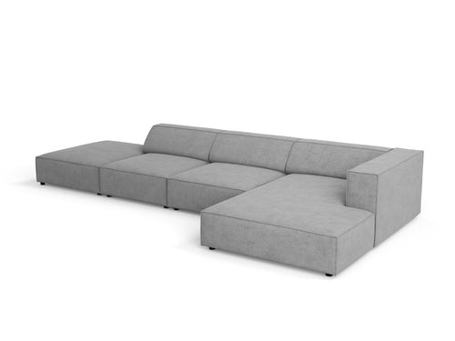 Cosmopolitan Design rechter hoekbank Arendal 5-zits, chenille met ribbeleffect, donkergrijs - 166x341x70cm