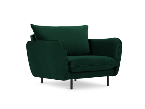 Cosmopolitan Design Fauteuil Vienna flueel, flessengroen - 94x97x95cm