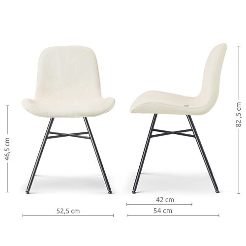 Nolon Noa-Fé Eetkamerstoel Rib Beige - Zwart Onderstel - vtwonen shop