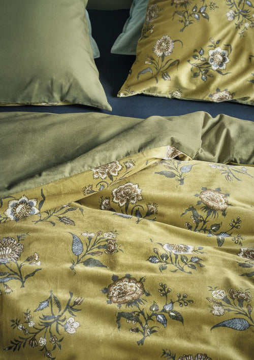 At Home by BeddingHouse Dekbedovertrek Bygone - 240 x 200 cm - Olive Green