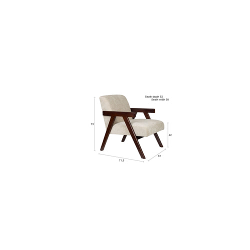 Housecraft Living Panadero Fauteuil met armleuning Hout Bruin donker/ Beige - vtwonen shop