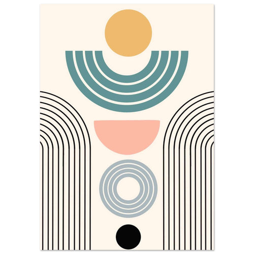 Artfulprints  Boho – Modern sunrise   poster A4 21x29.7 cm - vtwonen shop