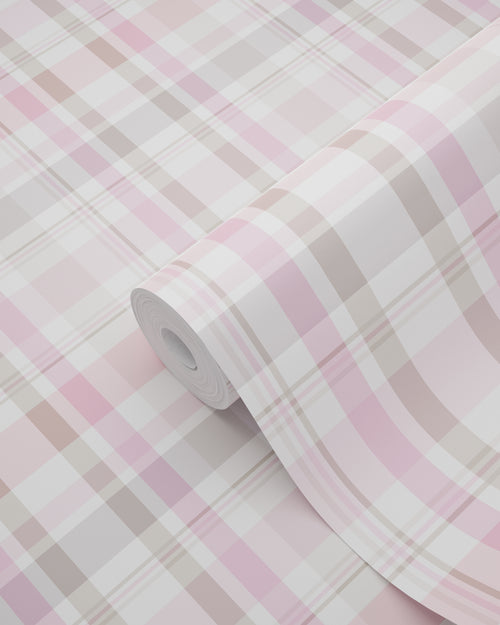 ESTAhome behang ruiten licht roze - 53 cm x 10.05 m - 138824