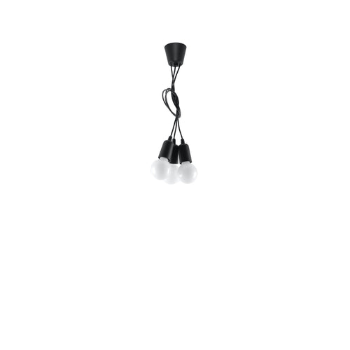 Sollux Lighting Hanglamp DIEGO 3 zwart - 15x15x90cm