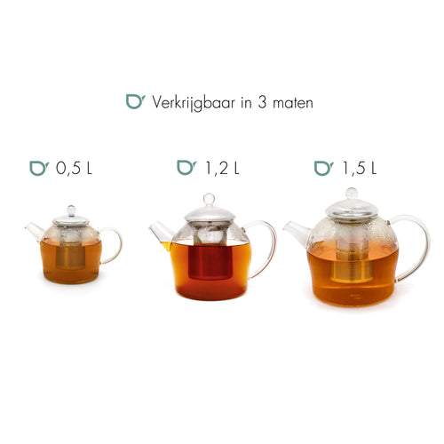 Bredemeijer - Glazen Minuet Santhee theepot 1,2L+filter - vtwonen shop