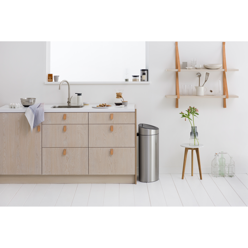 Brabantia Touch Bin New afvalemmer, 40 liter, kunststof binnenemmer - Matt Steel